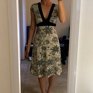 Black and Tan sun dress with flower pattern